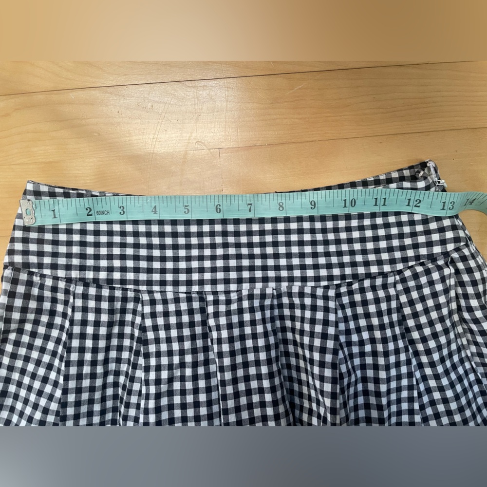 Black and White Gingham Pleated Maxi Skirt - Picture 5 of 6